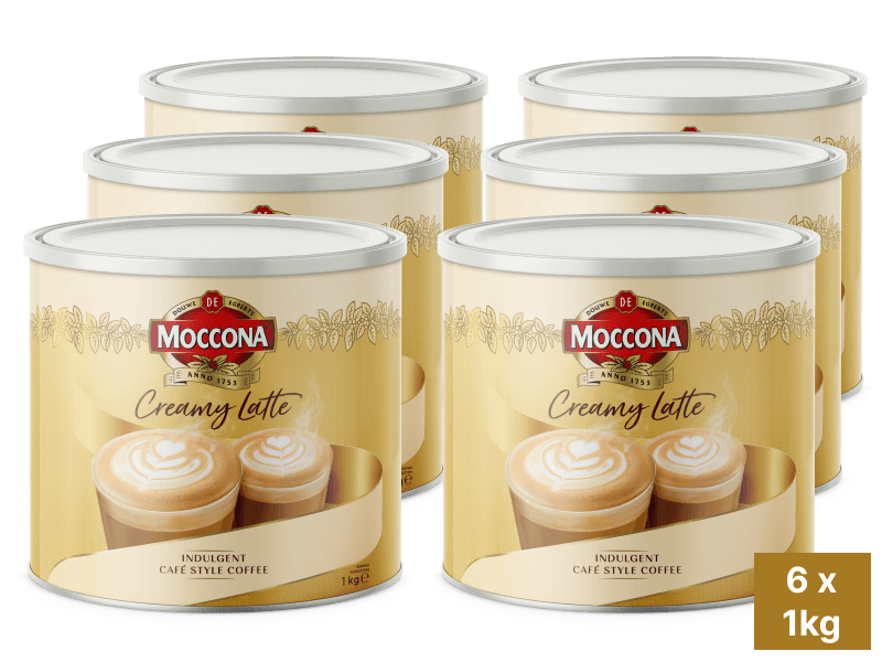 Moccona Creamy Latte 1kg Tin 4058068 6xPC PDP JDE Professional
