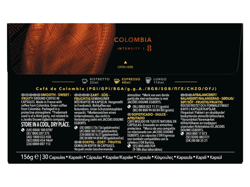 LOR Colombia with Capsules 30pc 4059533 BOP PDP | JDE Professional