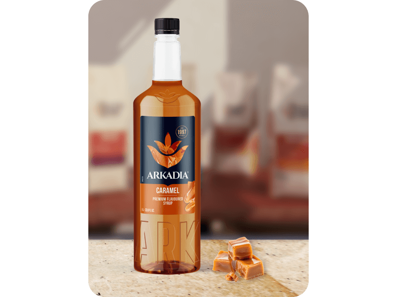 Arkadia Premium Syrup Caramel 1x1000ml 4072007 JDE Coffee