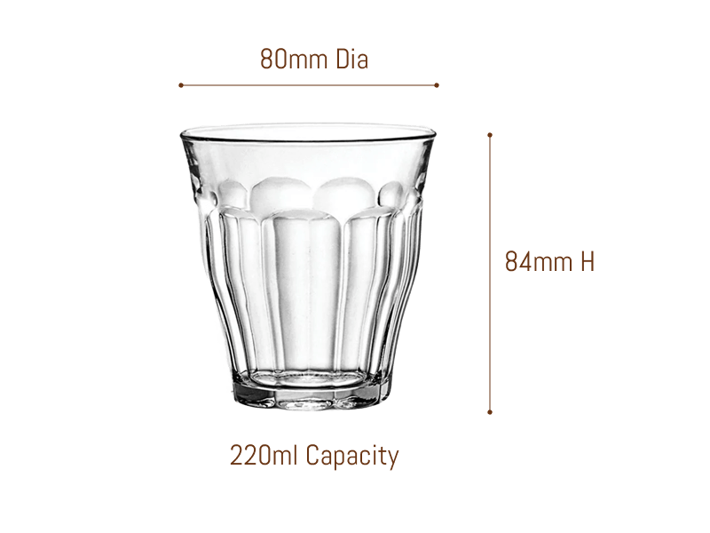 Latte Glass 220ml 6pc 1671813