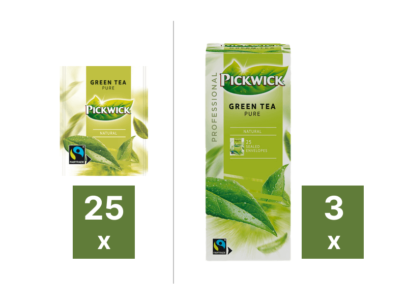 Pickwick Green Tea Pure 3x25 4029655 1x25x3