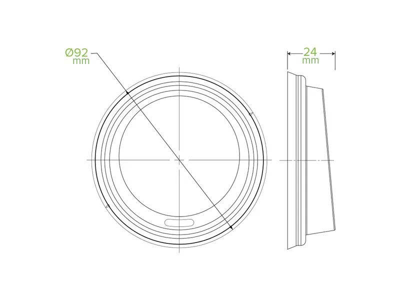 NB Clear PLA BioCup Lid 12oz 4059010