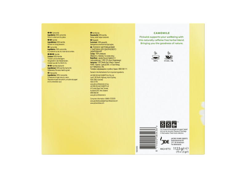 Pickwick Camomile FT 4x3x25 4059390 BOP PDP | JDE Professional