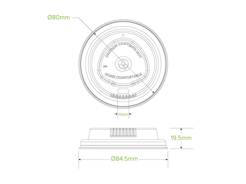 NB Sugarcane Pulp Lid 8oz 4091281