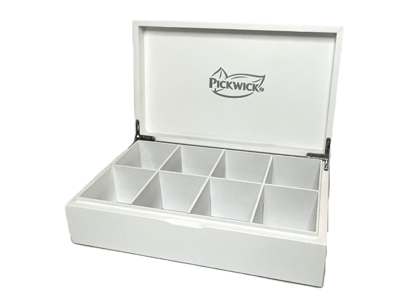 Pickwick Tea Box w Lid White 8 Section 1671788