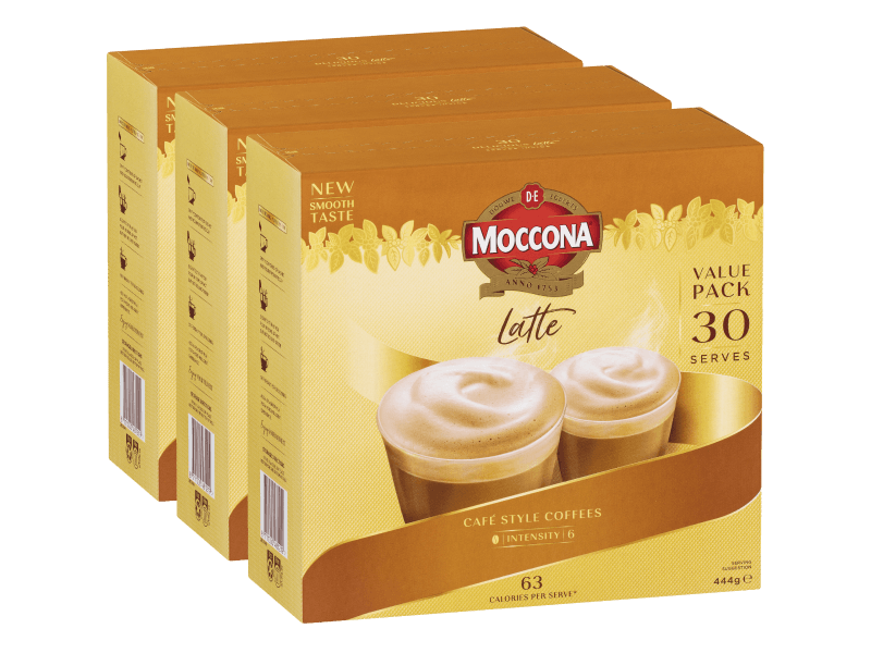 Moccona Latte Cafe Style Coffee Sachets 3x30x14.8g 4060609