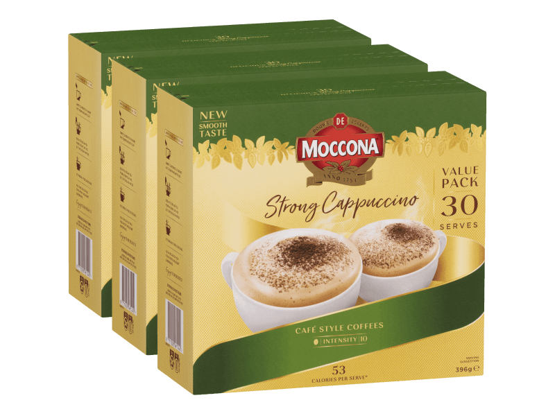Moccona Strong Cappuccino Cafe Style Coffee Sachets 3x30x13.2g 4060610