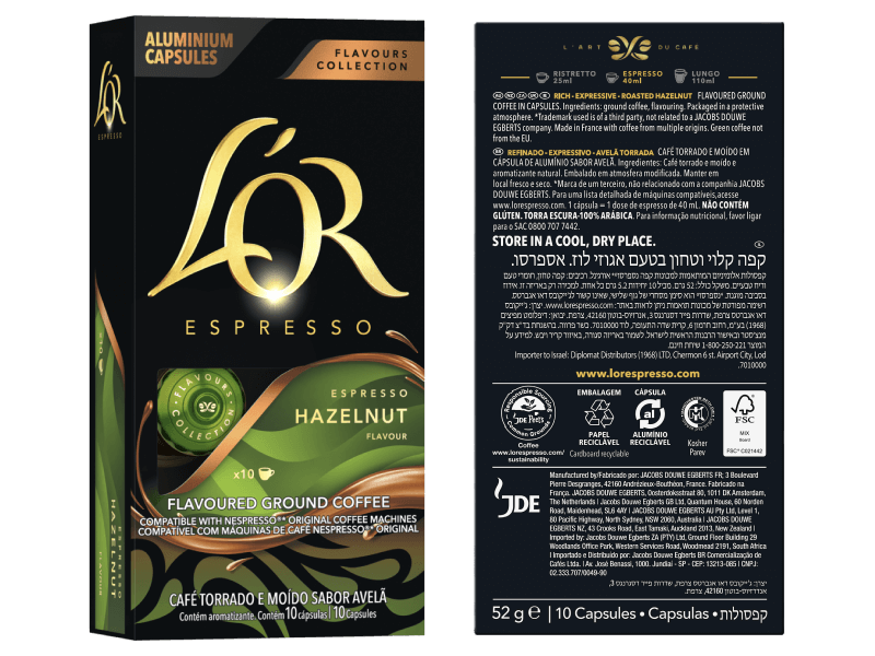 LOR Espresso Hazelnut Flavour 4091545 3DL+BOP | JDE Professional