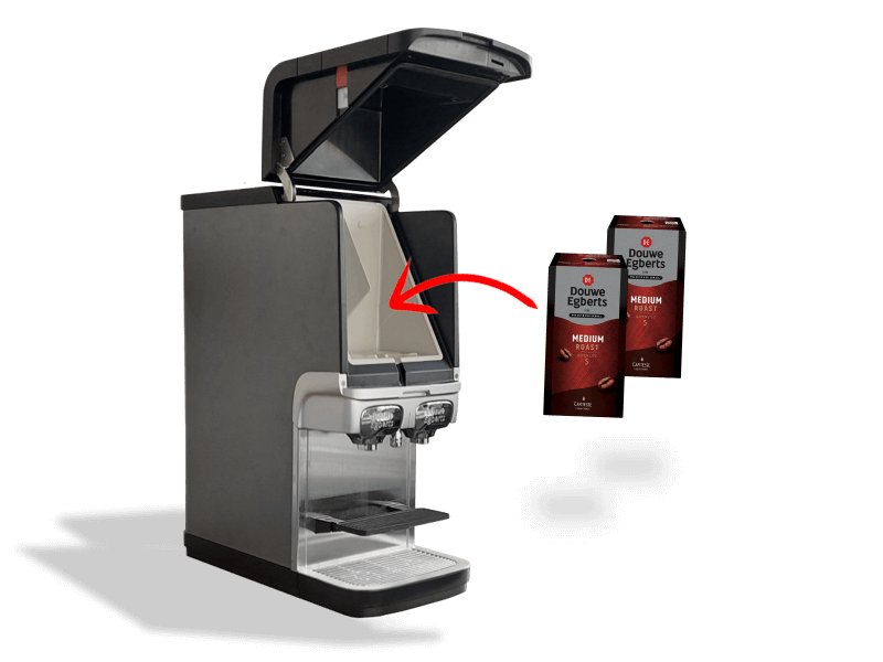 Cafitesse Quantum Touch 200 open with ingredients