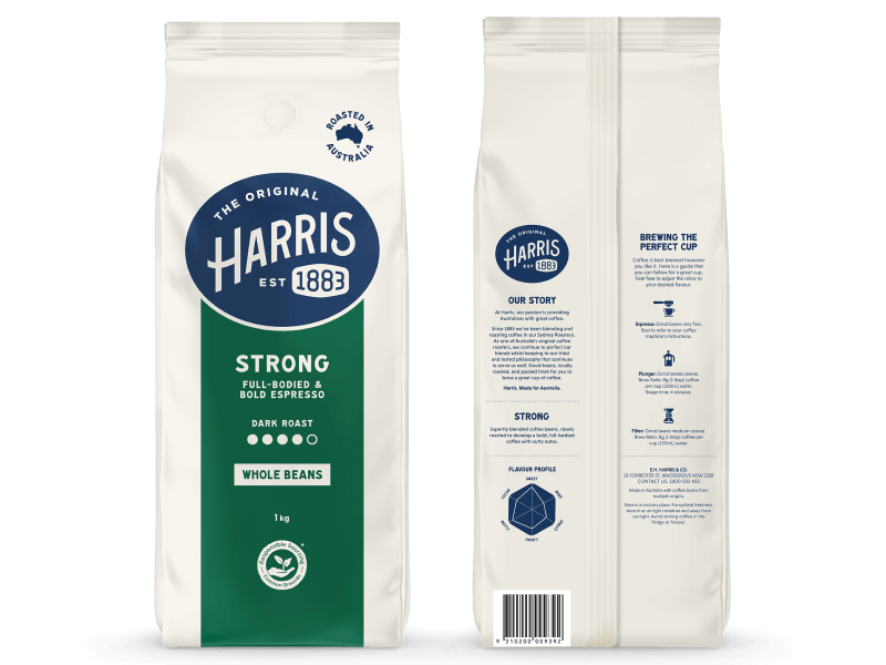 Harris Beans Strong 1kg 4059104 Front & Back