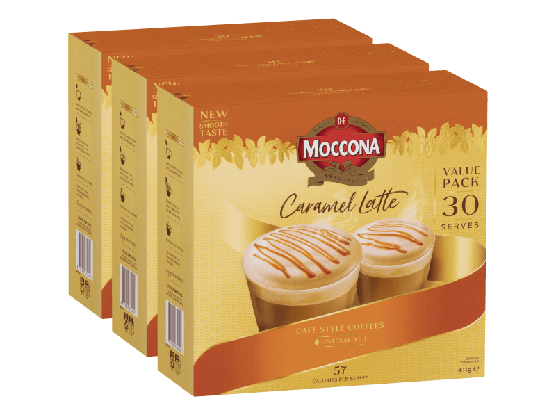 Moccona Caramel Latte Cafe Style Coffee Sachets 3x30x13.7g 4070507