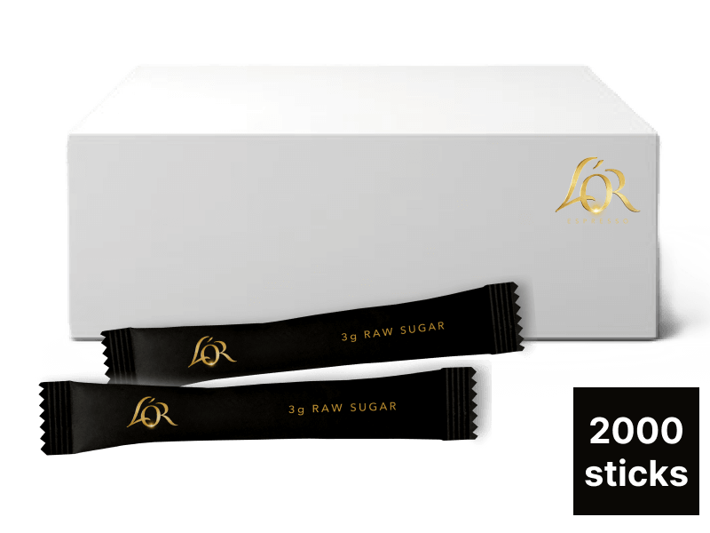 L'OR Raw Sugar Sticks 4039415 2000x3g BOX PDP | JDE Professional