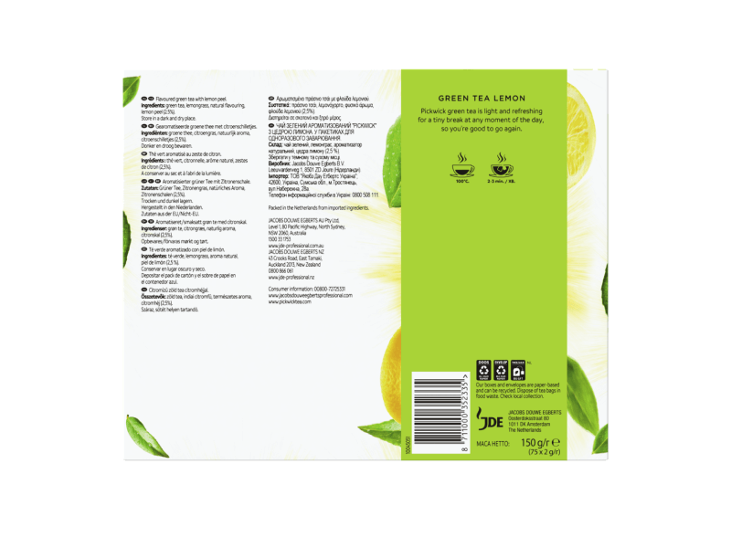 Pickwick Green Tea Lemon FT 4x3x25 4059759 BOP PDP